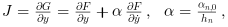 J = \frac{\partial{G}}{\partial{y}} = \frac{\partial{F}}{\partial{y}}+\alpha\frac{\partial{F}}{\partial{\dot{y}}}, \hspace{4 mm} \alpha = \frac{\alpha_{n,0}}{h_n},